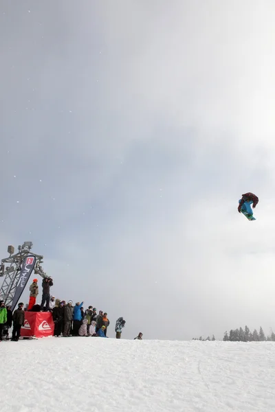 VANCOUVER - MARÇO 28: Quiksilver Snowboard Snowboarding Comp — Fotografia de Stock