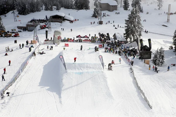 VANCOUVER - MARCH 28: Quiksilver Snowboard Snowboarding Comp — Stock Photo, Image