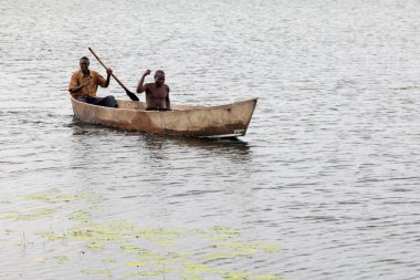 Göl manzara - göl bisina - uganda, Afrika