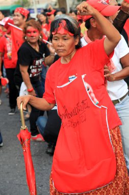 Bangkok - Kasım 19: Kırmızı gömlek protesto gösteri - Tayland