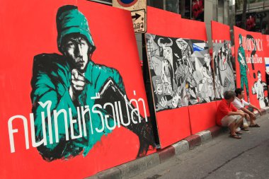 Bangkok - Kasım 19: Kırmızı gömlek protesto gösteri - Tayland