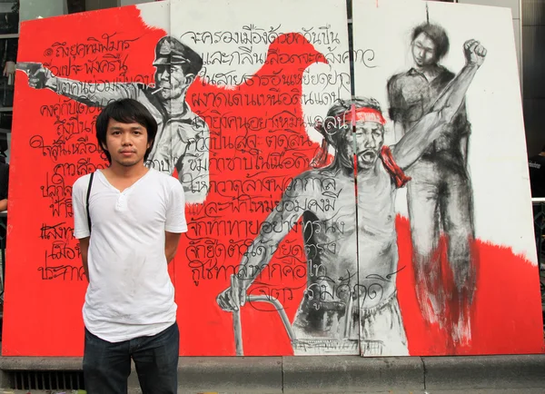 Bangkok - 19 listopada: Czerwone koszule demonstrację protestu - Tajlandia — Zdjęcie stockowe