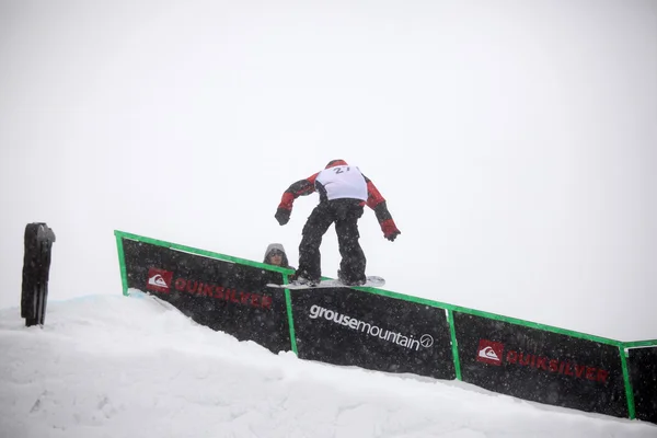 VANCOUVER - MARCH 28: Quiksilver Snowboard Snowboarding Comp — Stock Photo, Image