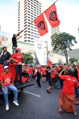 Bangkok - Kasım 19: Kırmızı gömlek protesto gösteri - Tayland
