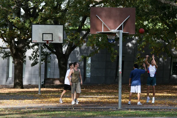 Jogar basquete - Carlton Gardens, Melbourne, Austrália — Fotografia de Stock