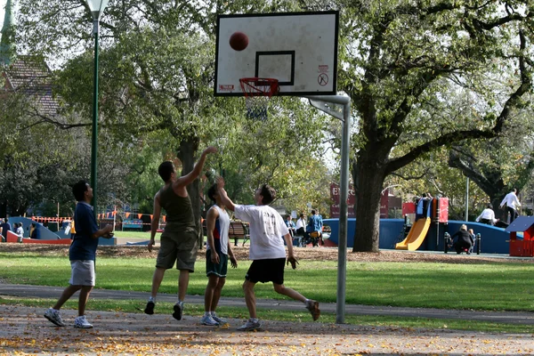 打篮球-卡尔顿园林，墨尔本，澳大利亚 — 图库照片