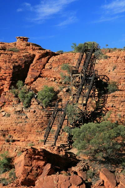 Escalier en acier Kings Canyon, Watarrka National Park, Australie — Photo