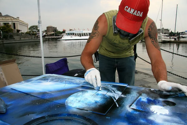 Farby w sprayu artysty - victoria, bc, Kanada — Zdjęcie stockowe