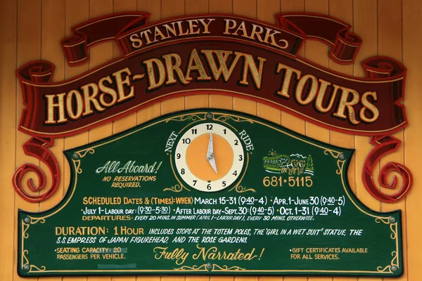 Horse Drawn Tours - Stanley Park, Canada — Stock Photo, Image