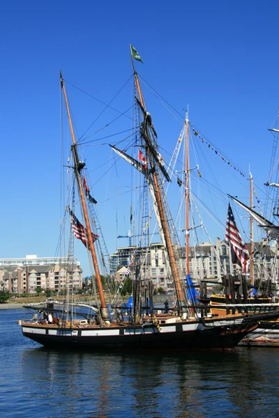 Old Fashioned Ship - Harbour, Victoria, BC, Canada — стоковое фото