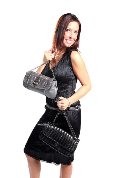 Beautiful Young Woman - With Expensive Bag — Stock Photo, Image