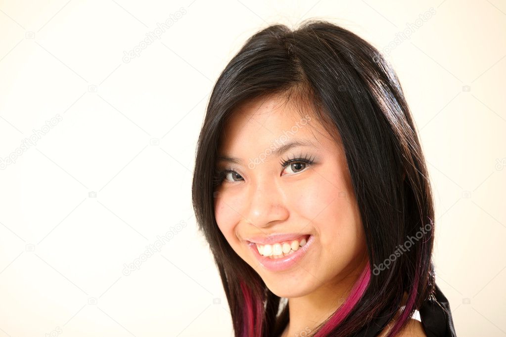Otngagged closeup asian young