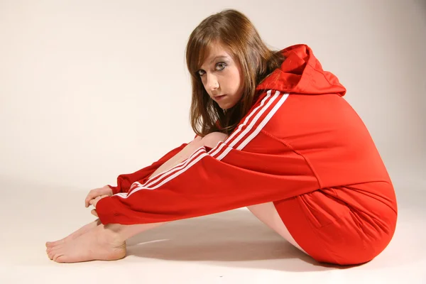 Deportiva atractiva joven caucásica mujer — Foto de Stock