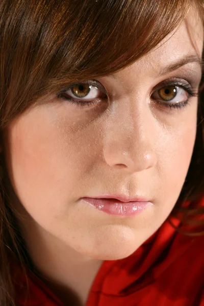 Close-up of Face - Jovem mulher branca atraente — Fotografia de Stock
