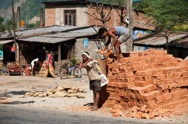 Tuğla bina, nepal — Stok fotoğraf