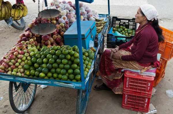 Frukt stall, nepal — Stockfoto