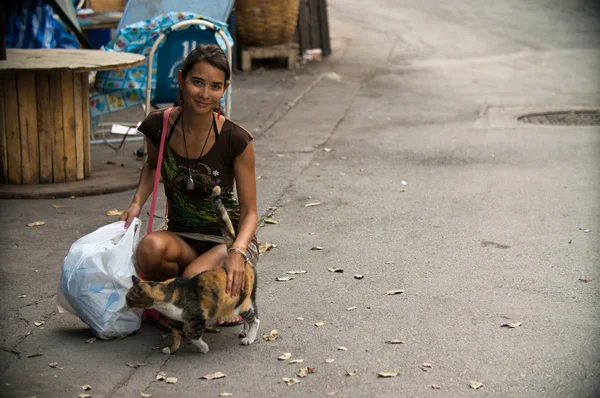 Pouliční život, bangkok — Stock fotografie