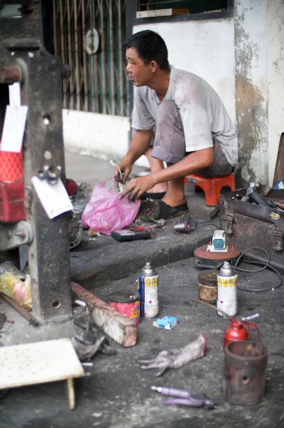 Reparatie shop, penang, Maleisië — Stockfoto