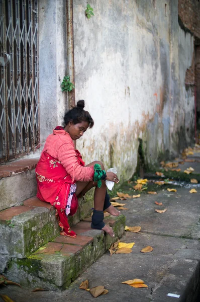 Signora senzatetto — Foto Stock