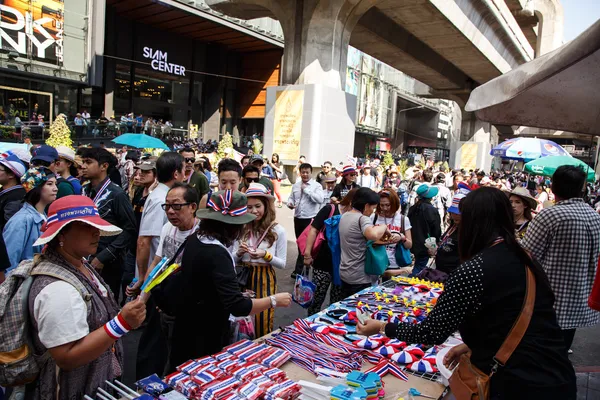 Bangkok - 13 ledna 2014: protestující proti vládě ral — Stock fotografie