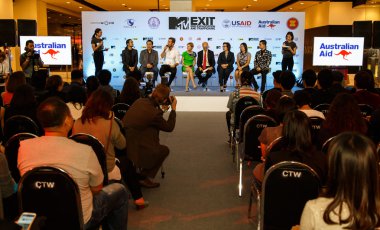 MTV çıkış basın toplantısında dünya plaza Bangkok