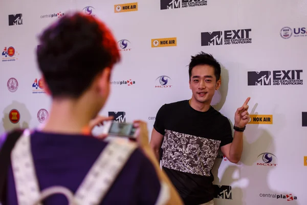 Conferencia de prensa de MTV Exit en la Plaza del Mundo Bangkok — Foto de Stock