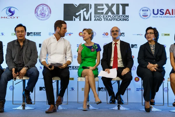 世界プラザ バンコクで mtv exit 記者会見 — ストック写真