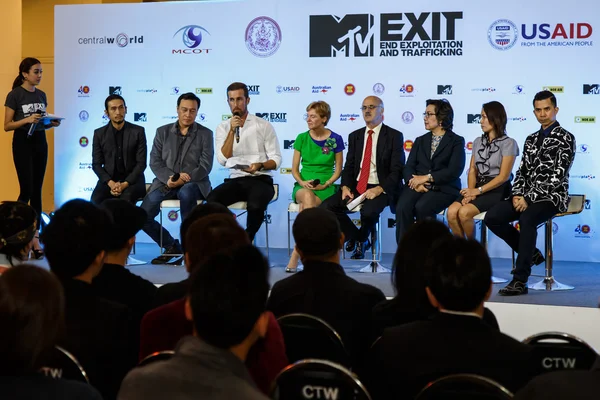 MTV exit konferencji prasowej w świecie plaza bangkok — Zdjęcie stockowe