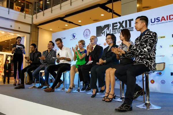 世界プラザ バンコクで mtv exit 記者会見 — ストック写真