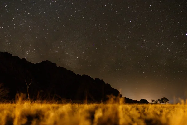 Hvězdy nad sossusvlei, Namibie — Stock fotografie