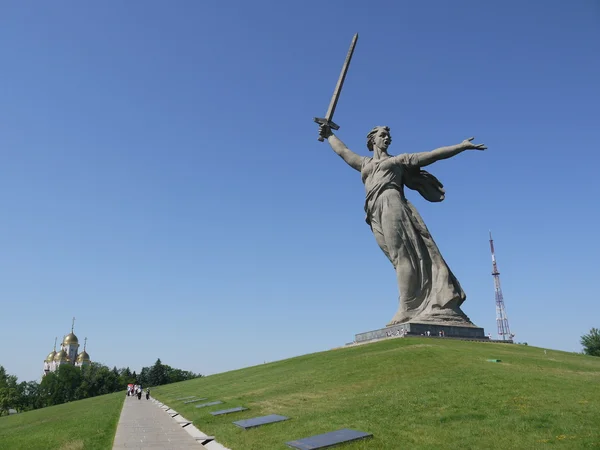 Monumento A Pátria chama em Volgograd — Fotografia de Stock
