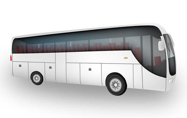 Graphic illustration of coach car isolated over white background
