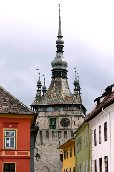 Piękna wieży zegar sighisoara — Zdjęcie stockowe