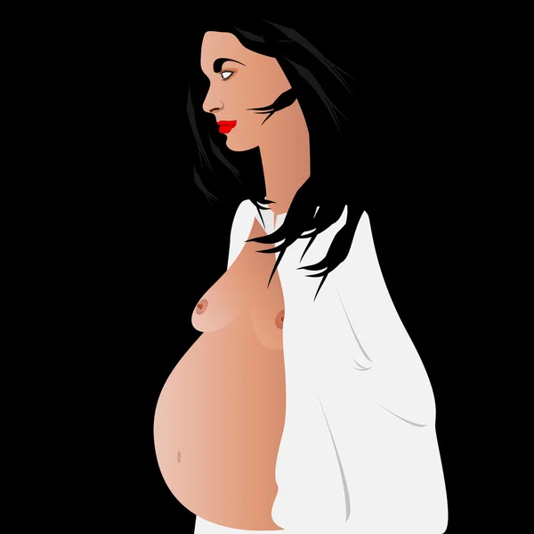 Jeune femme enceinte — Image vectorielle