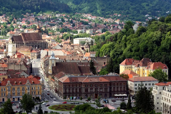 View over Brasov old city and Black Church — Stock Photo, Image