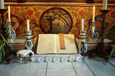 çok eski Romanya satu nou evengelical Kilisesi altar