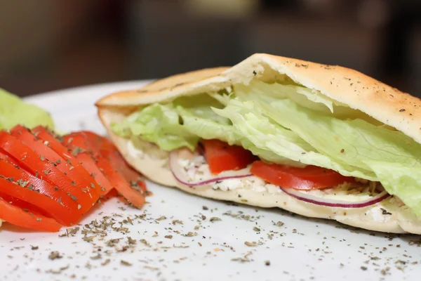 Closeup scene with delicious sandwich — Stock Photo, Image