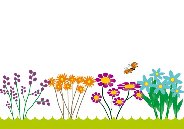 Graphic illustration of spring landscape — Stock Vector