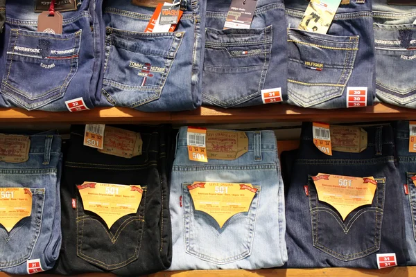 Blå jeans bakgrund — Stockfoto