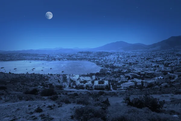 Nächtliche szene über bodrum — Stockfoto