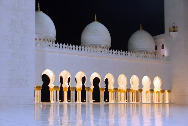 Schejk zayed-moskén på natten — Stockfoto