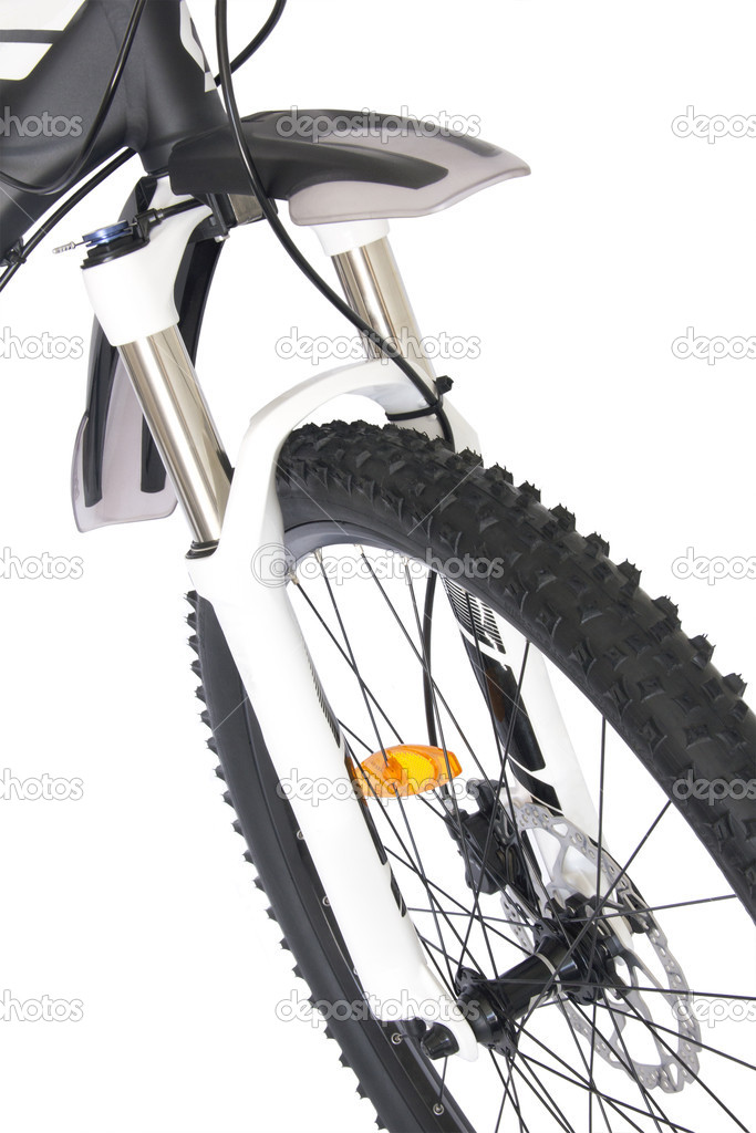 suspension fork of mountain bike