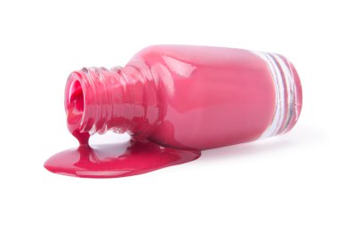pembe renkli dökülmüş oje