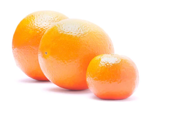 Två apelsin och mandarin — Stockfoto