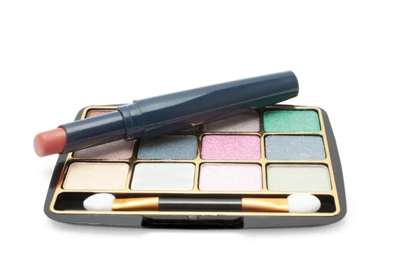 Eyeshadow and lipstick — Stock Photo, Image