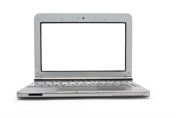 Netbook with white monitor — Stock Photo, Image