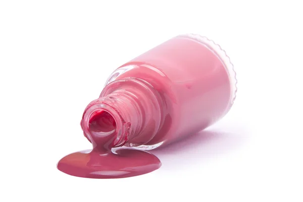 Spilled nail polish in a pink color — Stock Photo, Image