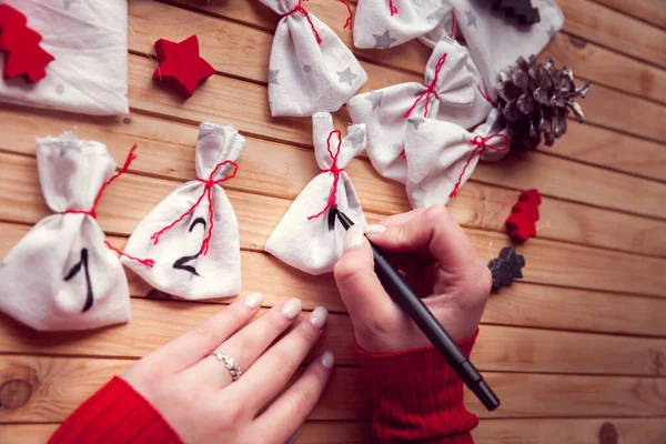 Diy Actos Bondad Calendario Adviento Para Una Navidad —  Fotos de Stock