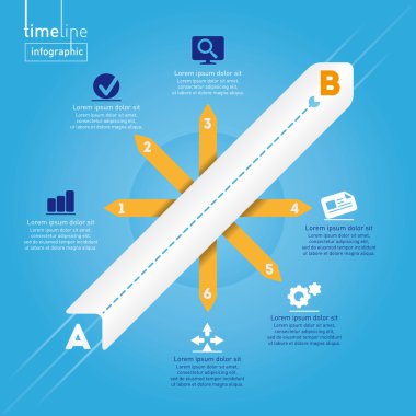 iş Infographic: orijinal simgeleri ile zaman çizelgesi stil.