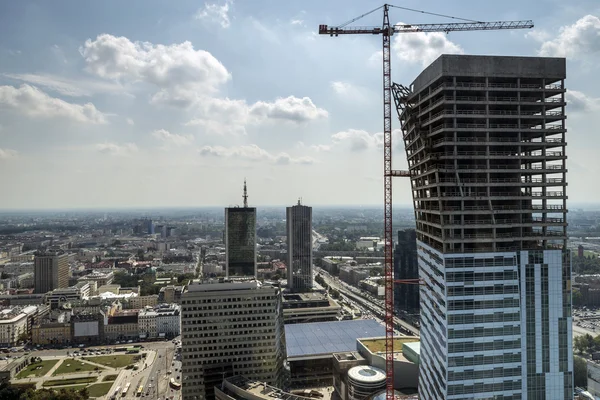 Panorama di Varsavia con edificio moderno — Foto Stock